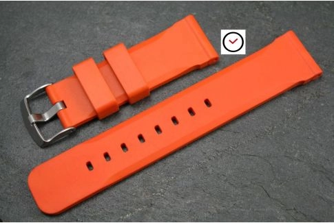 Bracelet montre caoutchouc naturel Technique Orange