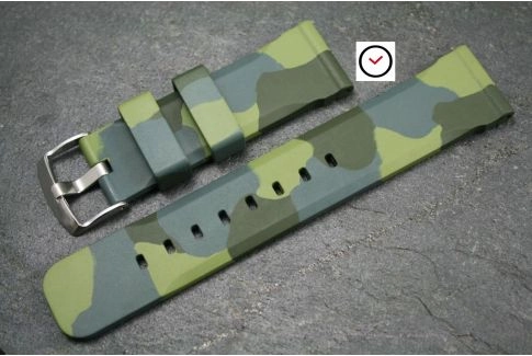 Bracelet montre caoutchouc naturel Technique Camouflage