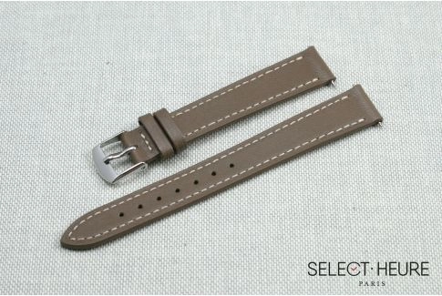 Taupe SELECT-HEURE women leather watch strap, quick release spring bars