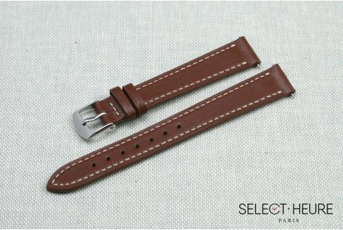 Gold Brown SELECT-HEURE women leather watch strap, quick release spring bars