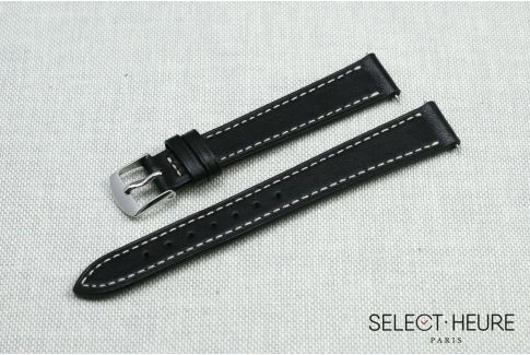 Black SELECT-HEURE women leather watch strap, quick release spring bars