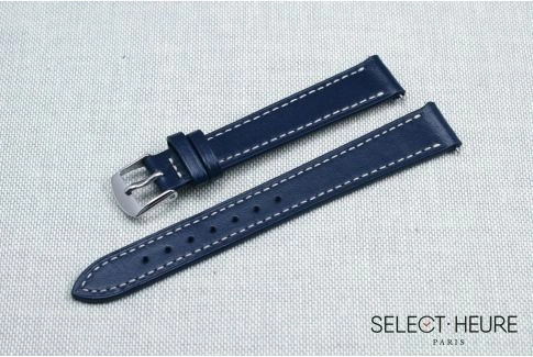 Navy Blue SELECT-HEURE women leather watch strap, quick release spring bars