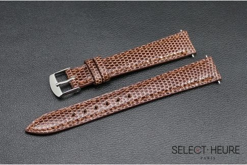 Mahogany genuine lizard SELECT-HEURE women watch strap, quick release spring bars