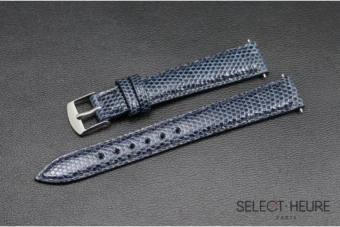 Navy Blue genuine lizard SELECT-HEURE women watch strap, quick release spring bars