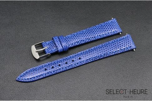 Bracelet montre Lézard véritable SELECT-HEURE Bleu Roi pour femmes, pompes rapides (interchangeable)