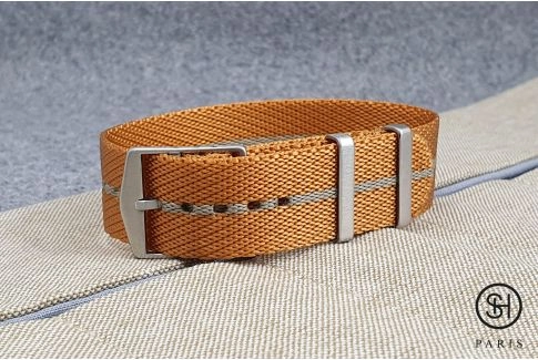 Bracelet montre Nylon Sergé SELECT-HEURE ajustable Ocre Sable