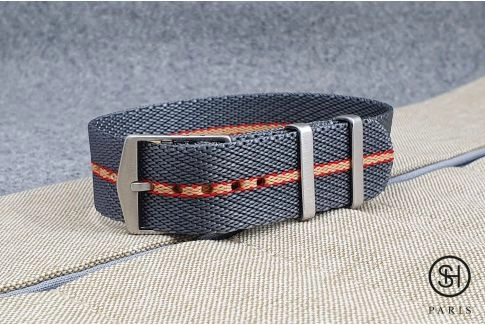 Grey Red Sand adjustable Serge SELECT-HEURE nylon watch strap