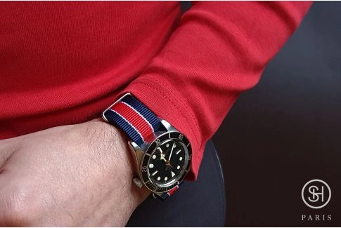 Bracelet montre NATO nylon SELECT-HEURE - Paris -, boucle indémontable en acier inox