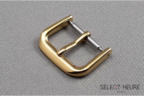 Classic SELECT-HEURE watch strap buckle, yellow gold polished stainless steel