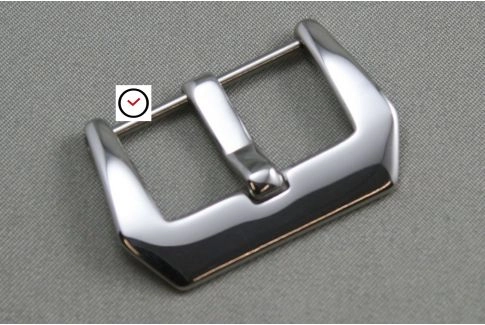 Boucle ardillon Pré-V acier inox poli (vissée) pour bracelet montre