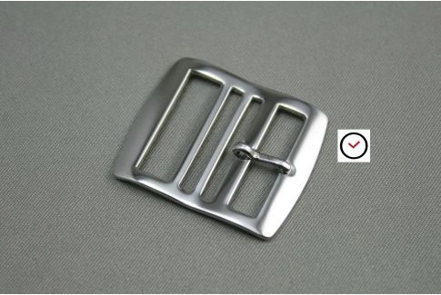 Polished stainless steel premium buckle for Perlon straps